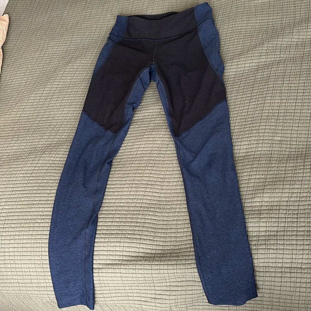 Small blue and black outdoor voices leggings
